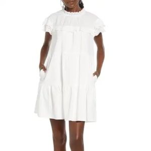 English Factory Eyelet Babydoll Mini Dress Size M